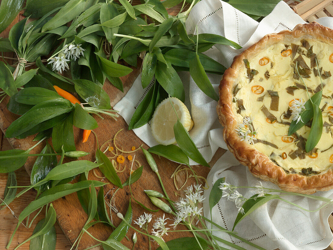 Bärlauch und Bärlauchquiche