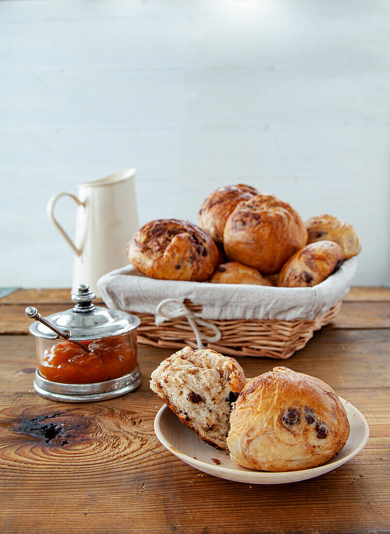 Marmorierte Schokobrötchen