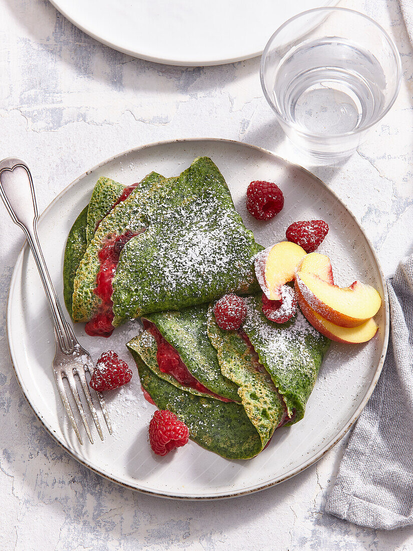 Green buckwheat crepes