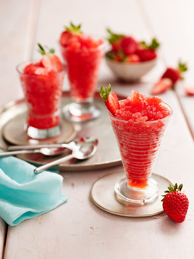 Strawberry granita