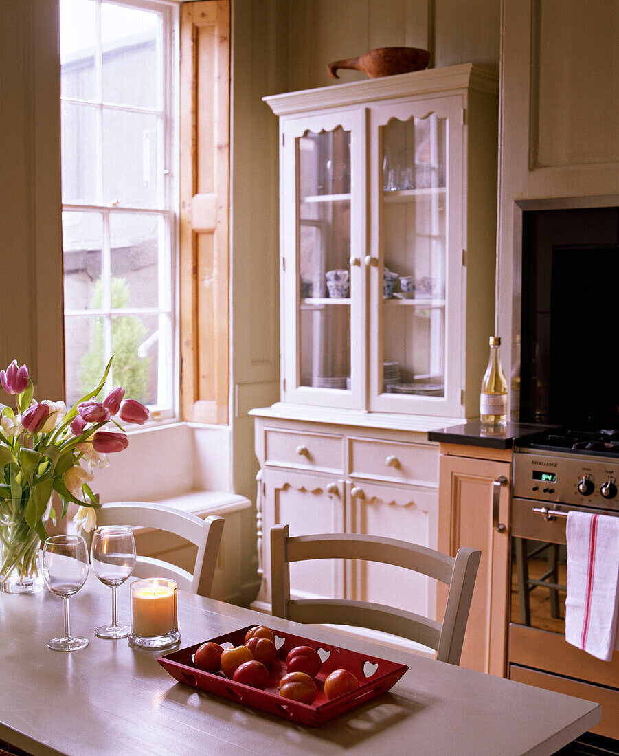 Kitchen with dining table and chairs