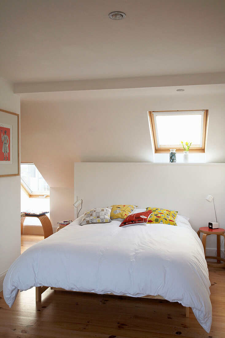 Double bed in attic conversion of Brighton terraced house