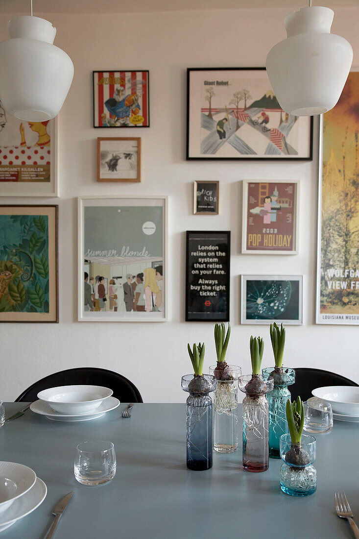 Table setting in modern dining room