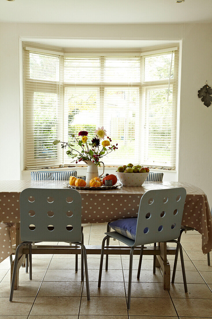 Dining room of Norfolk beach house, UK