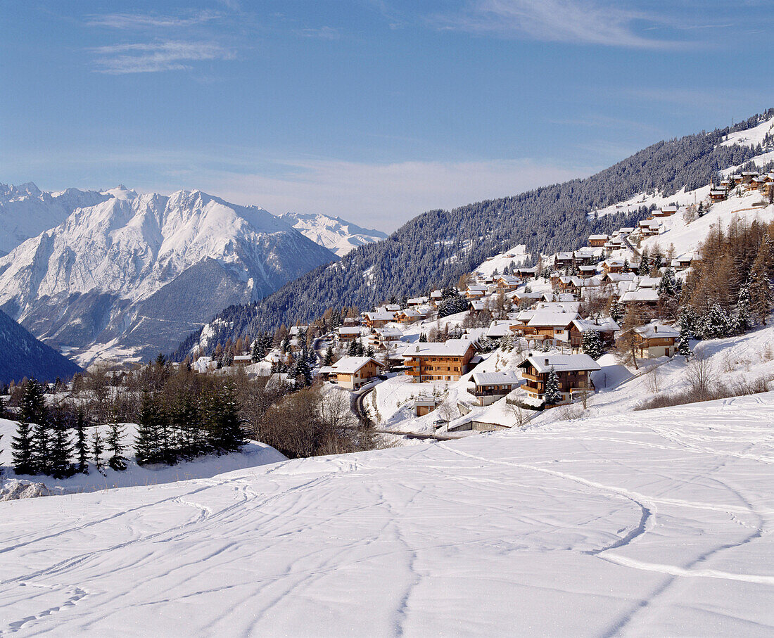 A view of the town of Verbier Switzerland
