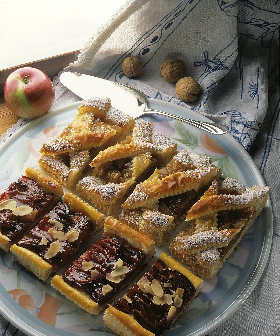 Apple puff pastry slices, plum puff pastry slices