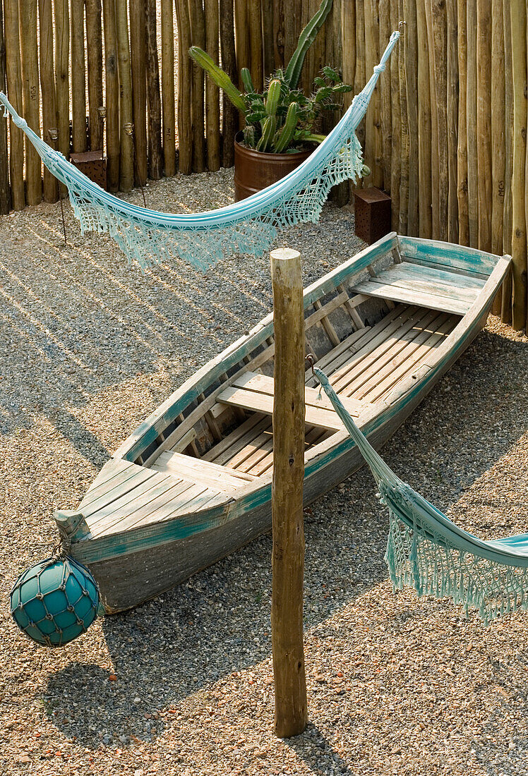 Fisherman's boat and hammocks from Paraguay