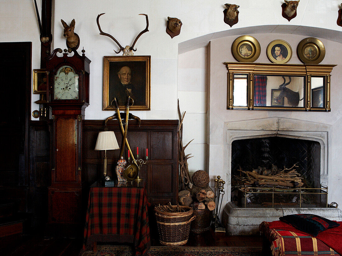 Fireplace of Grade I listed Elizabethan manor house in Kent 