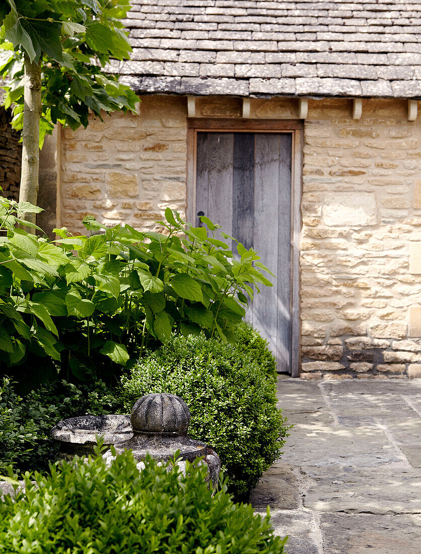 Stone exterior of farmhouse