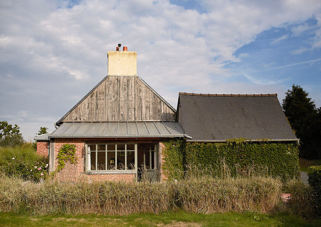 Brick extension to Brittany farmhouse France