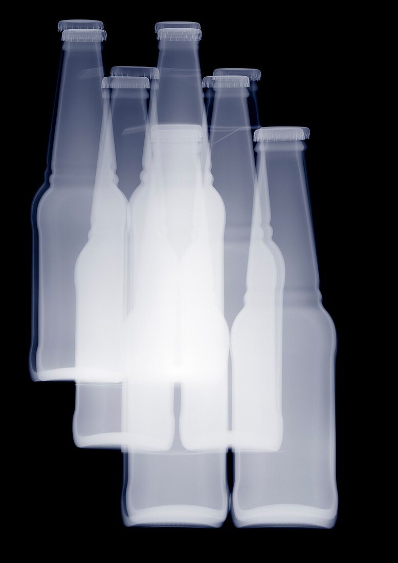 Montage of drink bottles, X-ray