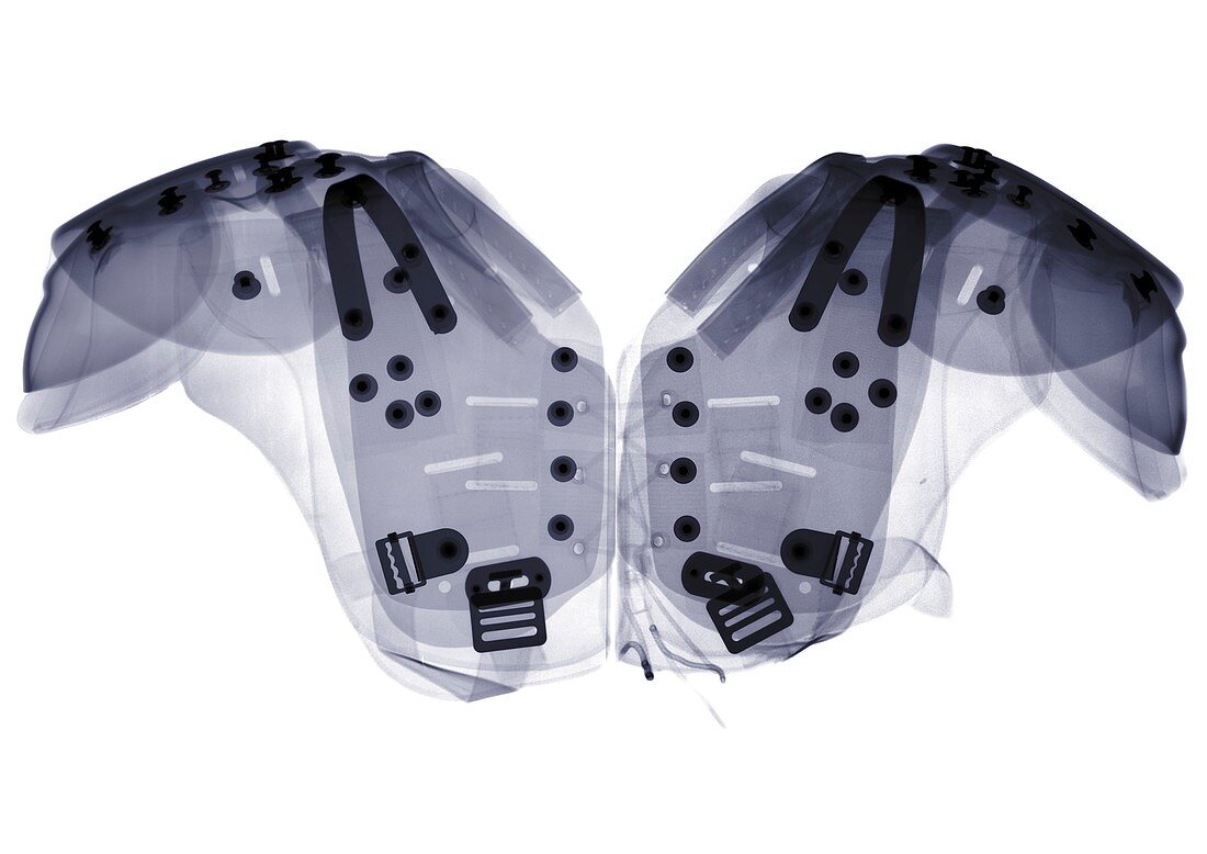 American football shoulder pads, X-ray