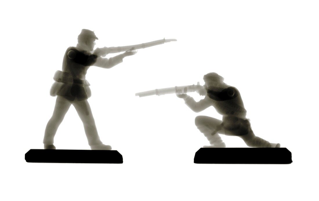 Civil war toy soldiers, X-ray