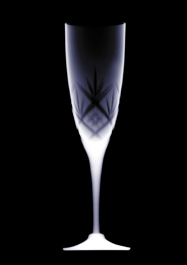 Crystal wine glass, X-ray