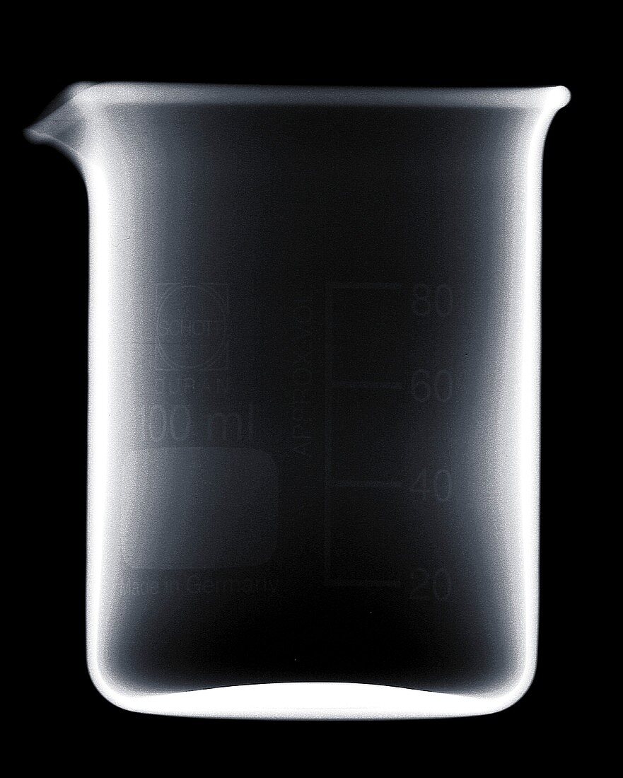 Glass beaker, X-ray