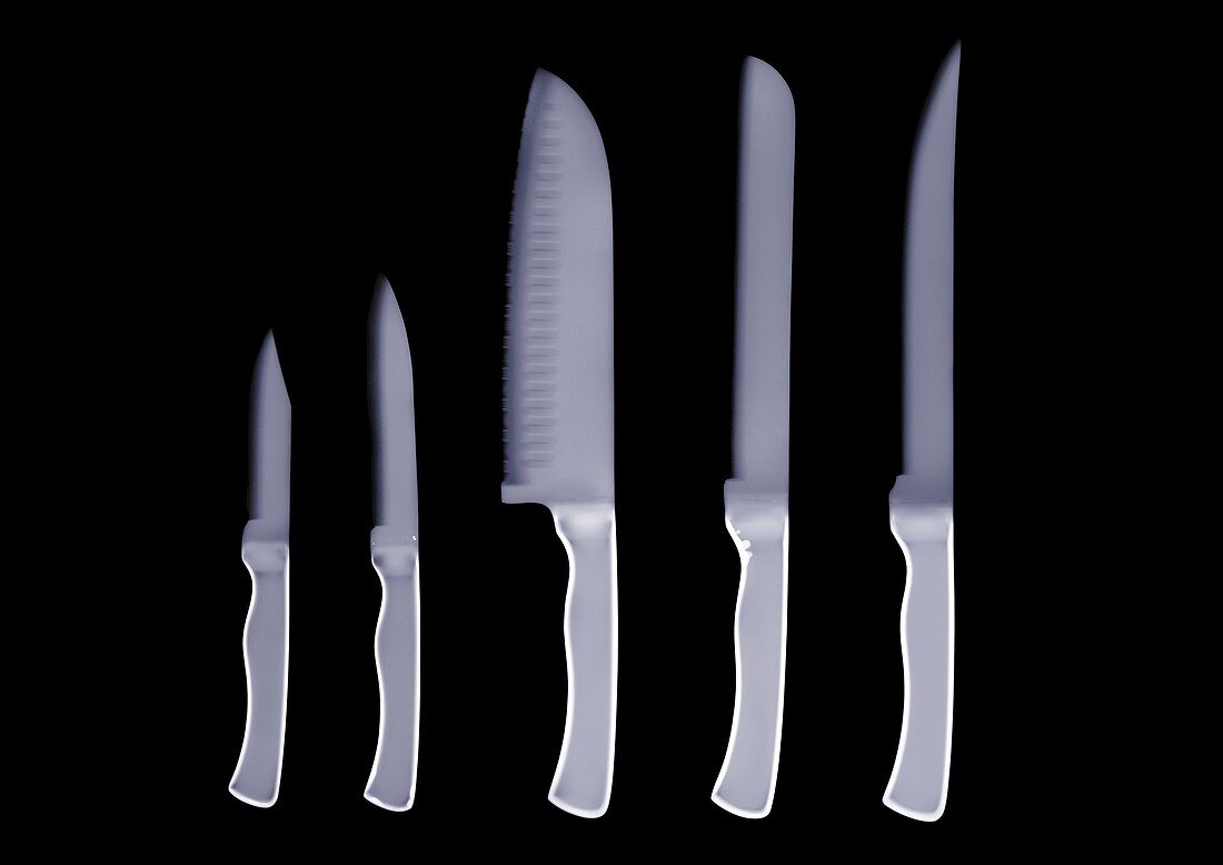 Row of knives, X-ray