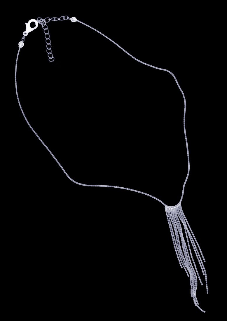 Necklace with long strands, X-ray