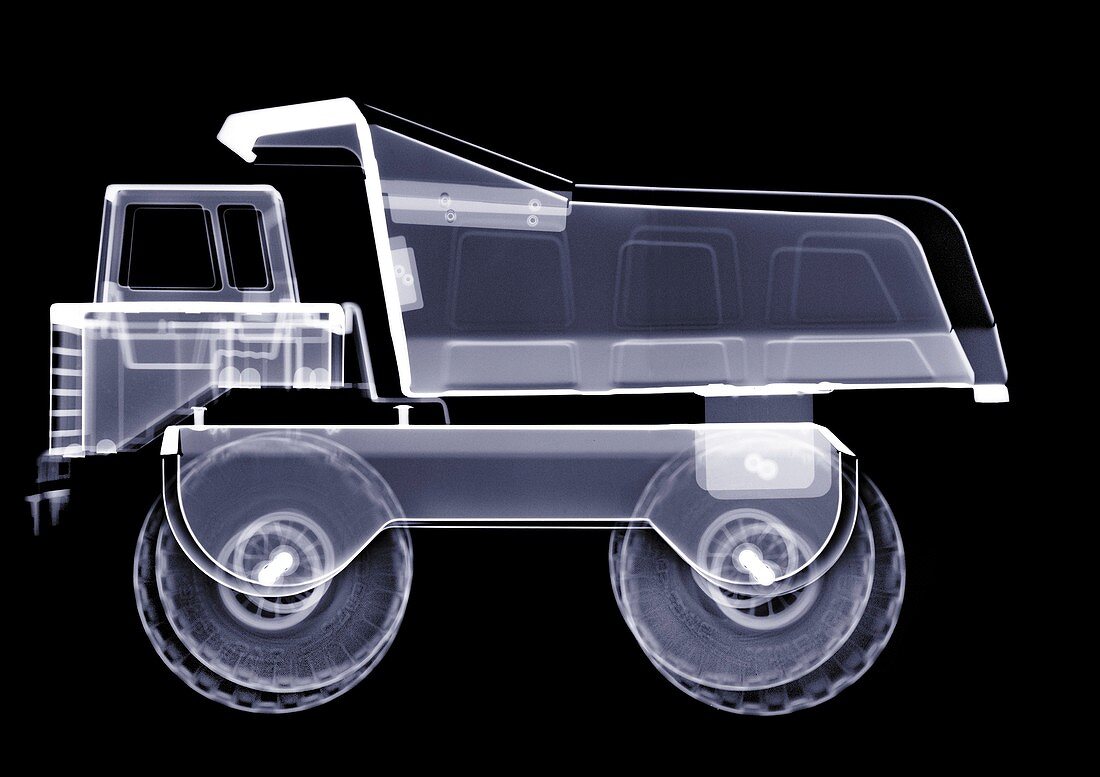 Toy dump truck, X-ray