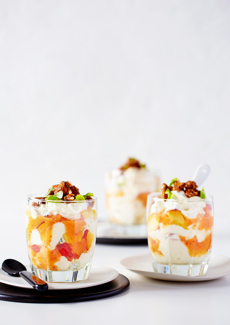Persian peach mess with brown sugar almonds