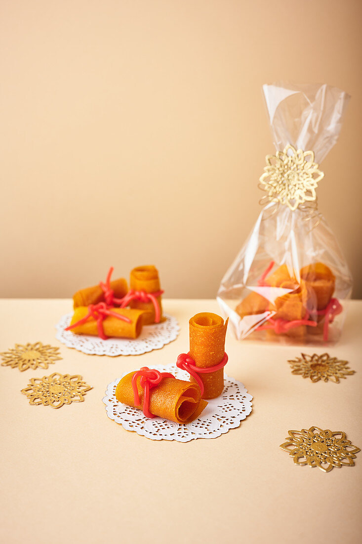 Mango fruit leather as a gift