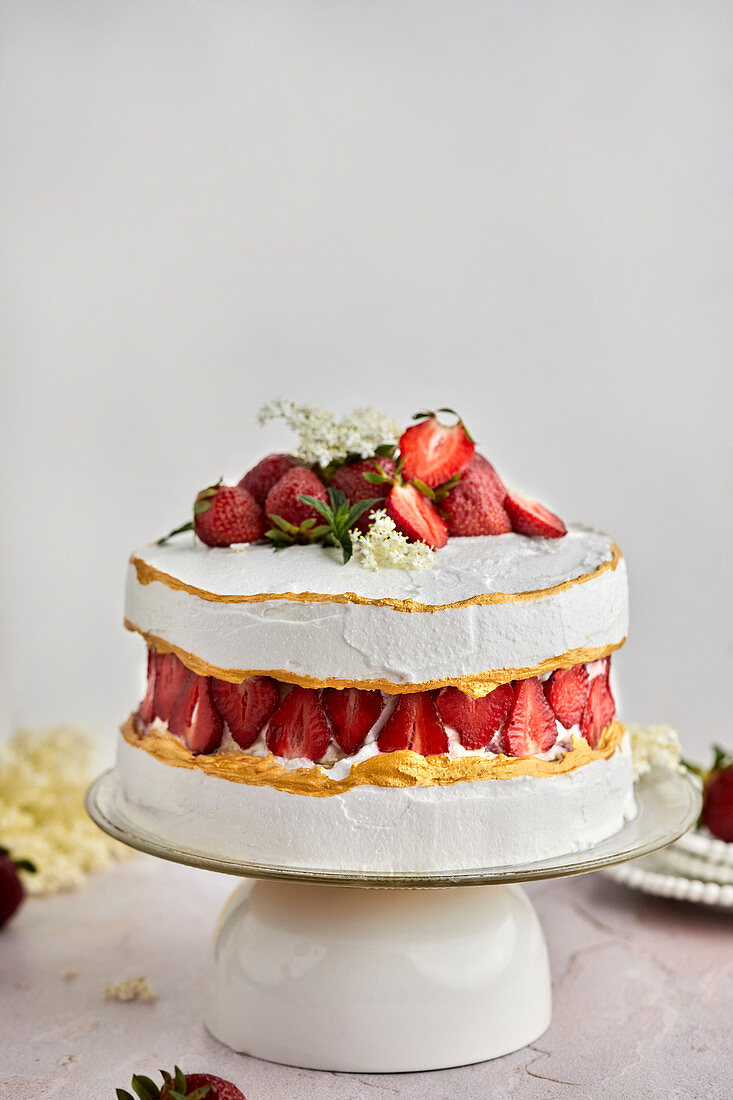 Strawberry fault line cake