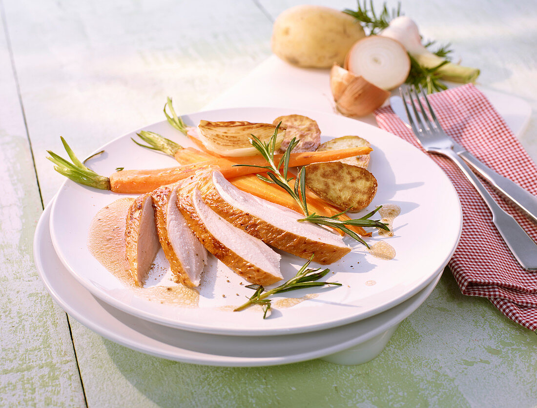 Turkey breast with carrots and potatoes