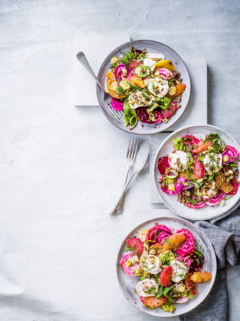 Rote-Bete-Salat mit Ziegenkäse und Zitrusfrüchten