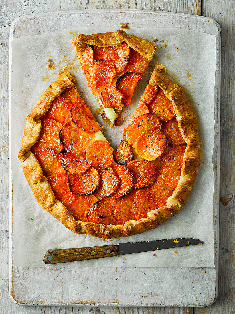 Sweet potato and brie Galette