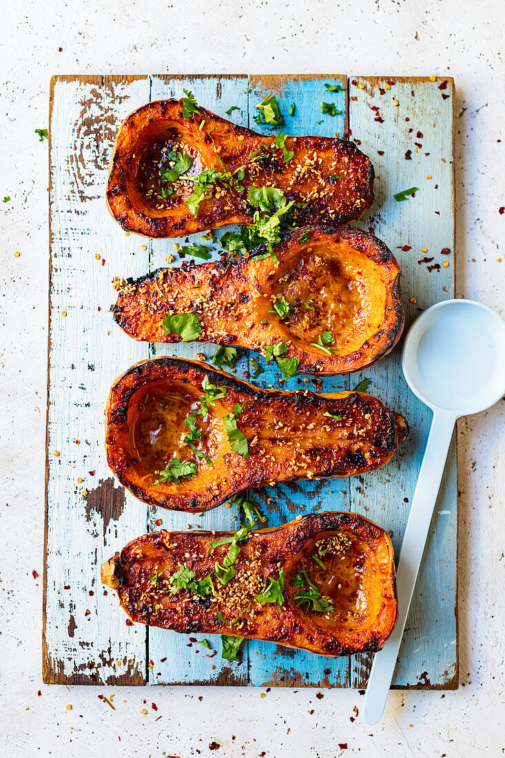 Barbecued butternut squash