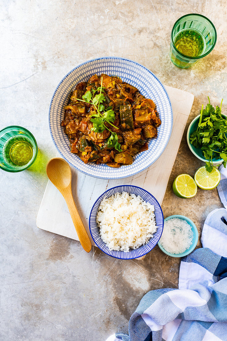 Vegeterian aubergine curry