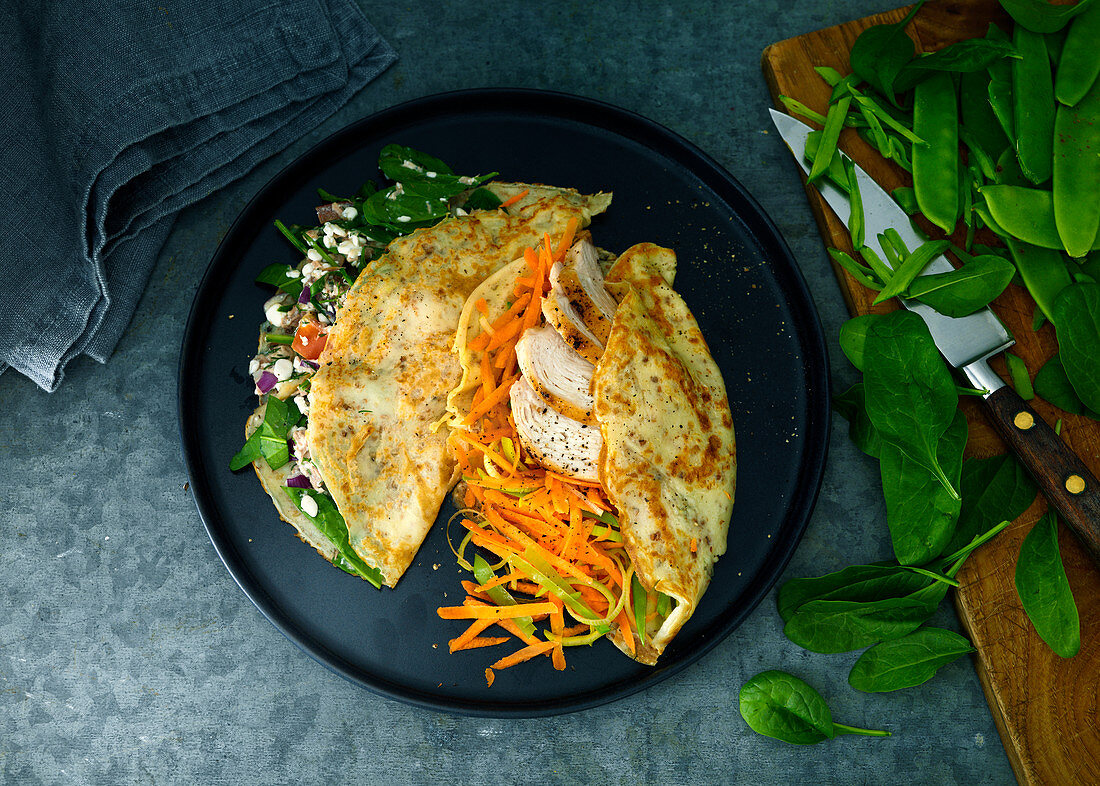 Healthy stuffed crepes