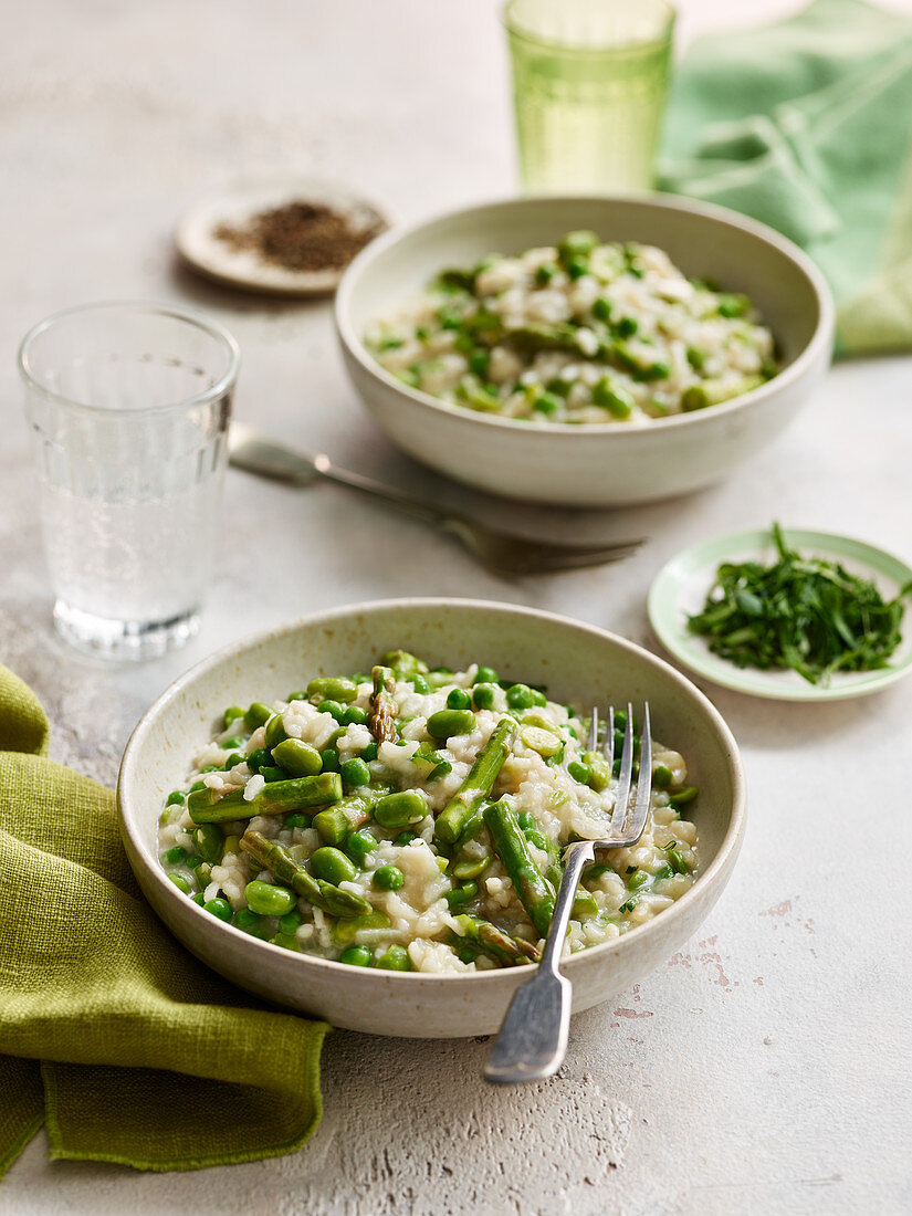 Risotto mit grünem Gemüse