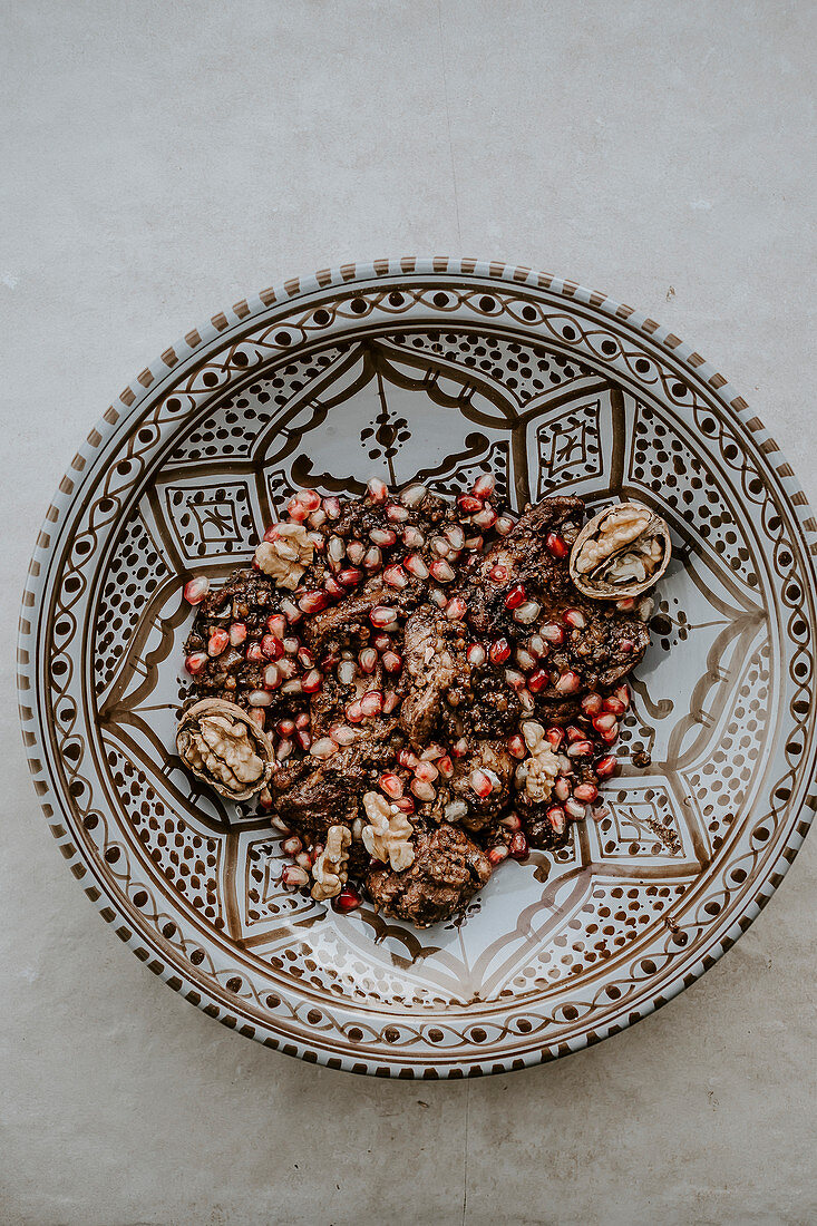 Persian chicken with a walnut and pomegranate sauce