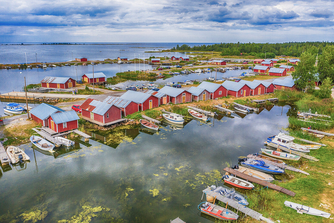 Fischerhäuser im Schärenmeer, Kvarken Archipelago, Unesco Welterbe, Finnland (Westküste)