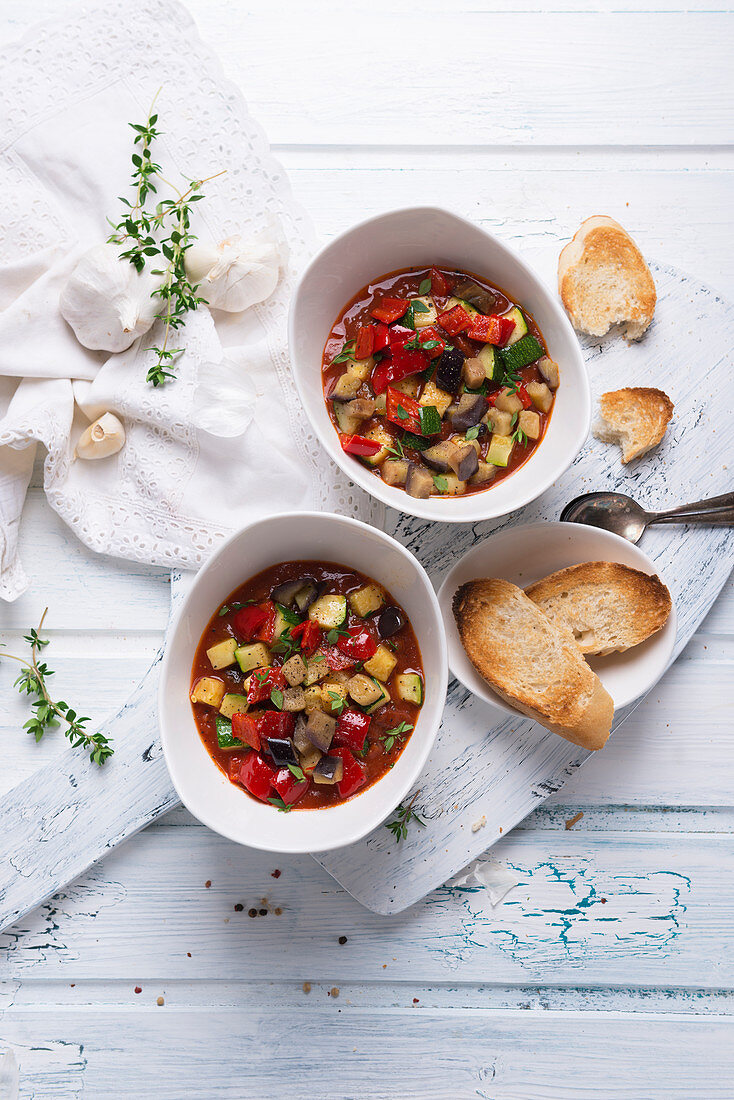 Ratatouille (France) with toasted bread