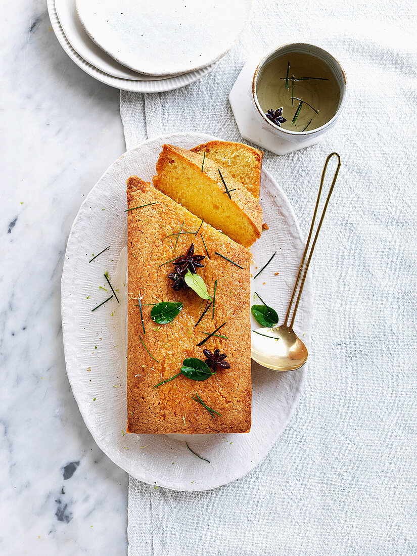 Syruped Coconut, Lime and Star Anise Cake