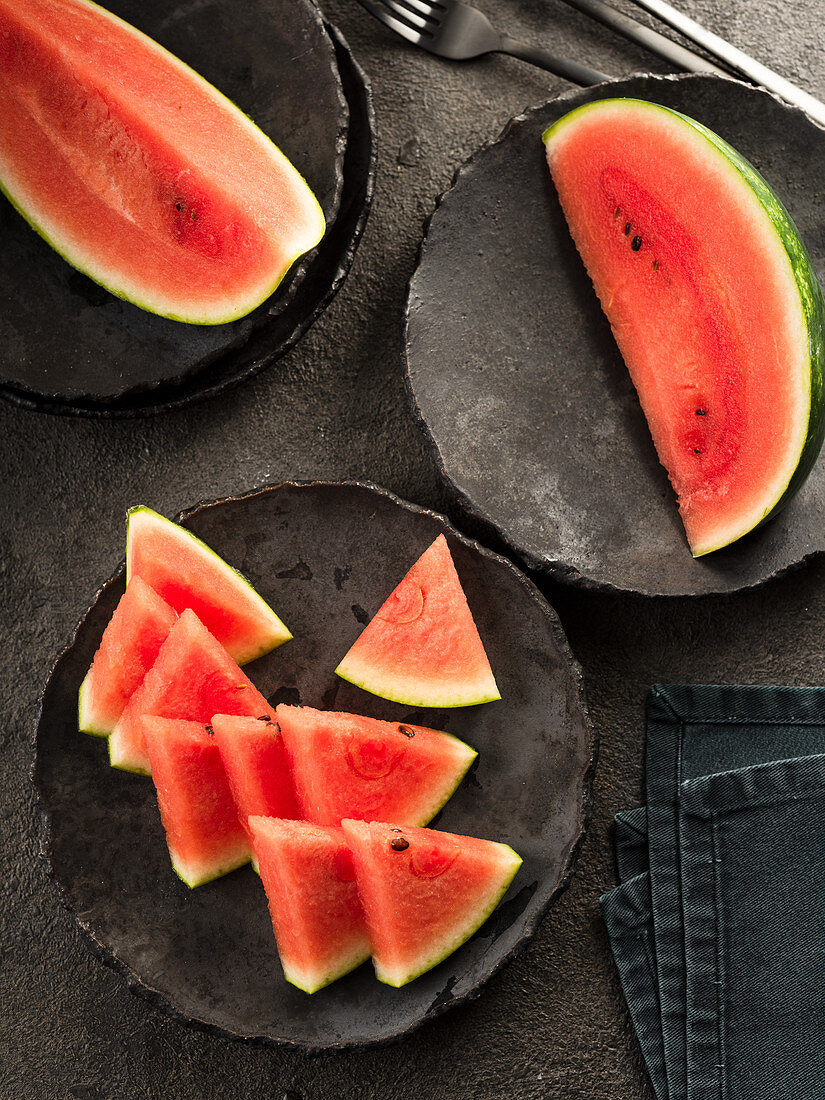 Wassermelone, aufgeschnitten