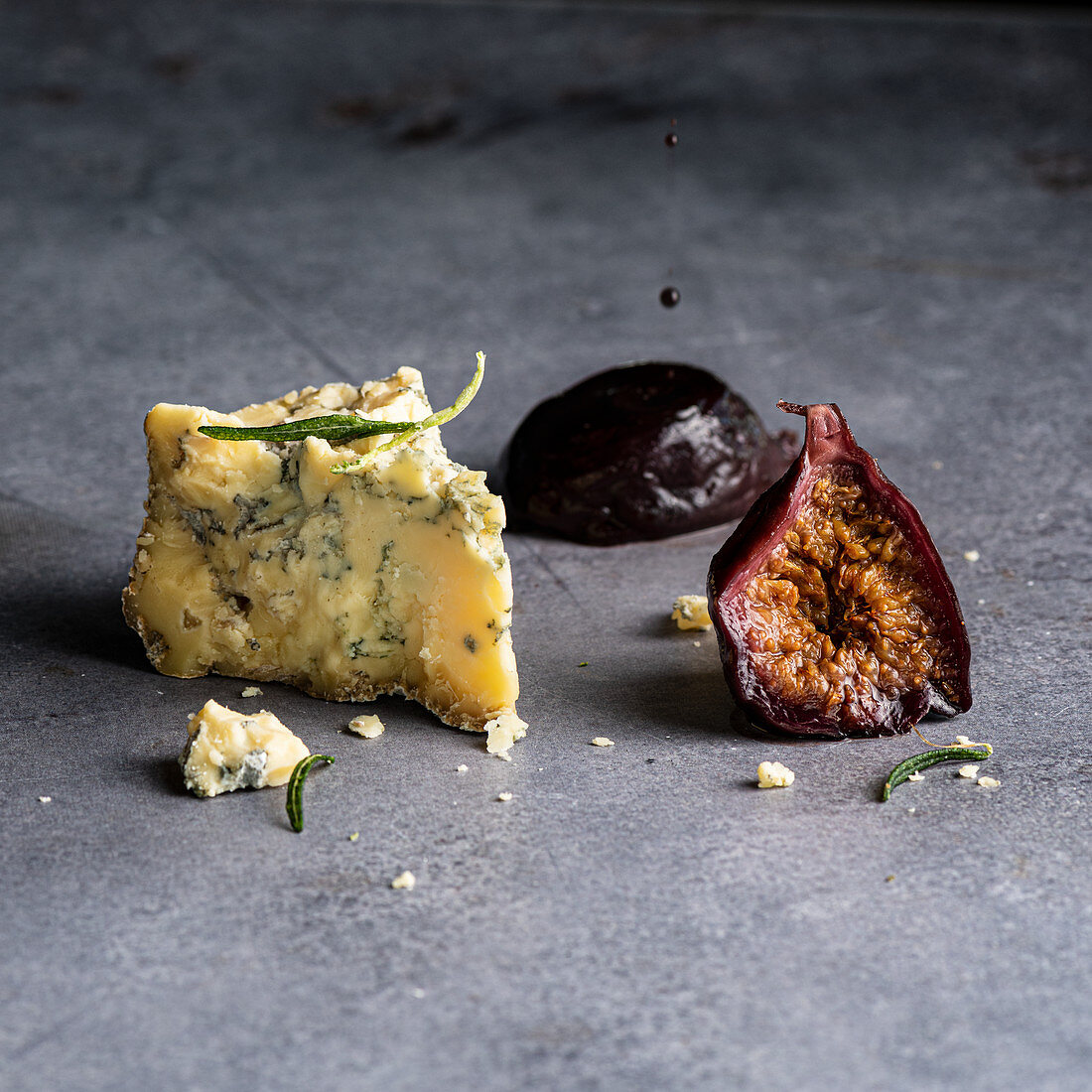 Stilton cheese with figs