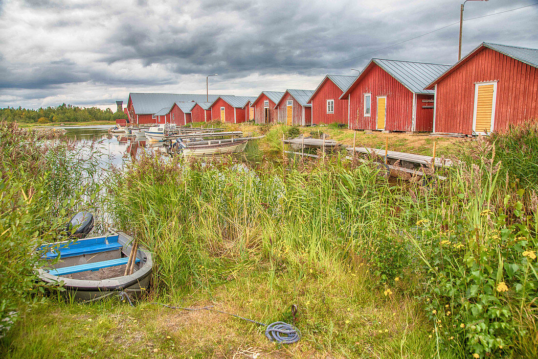 Fischerhäuser im Schärenmeer, Kvarken Archipelago, Unesco Welterbe, Finnland (Westküste)