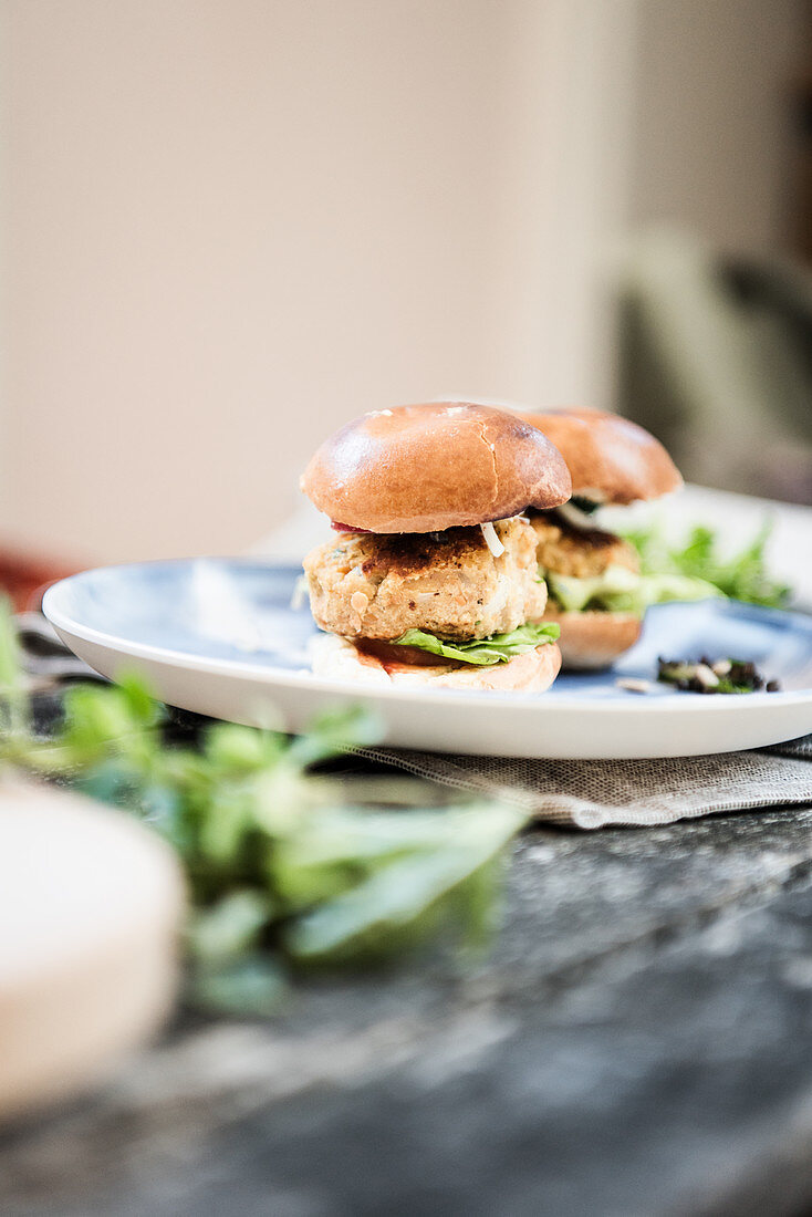 Vegane Mini-Linsenburger