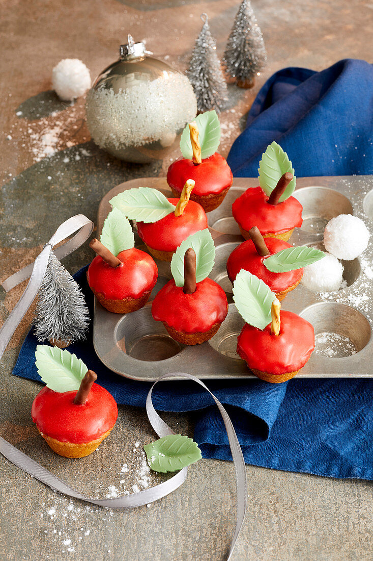 Mini-Apfel-Cupcakes zu Weihnachten