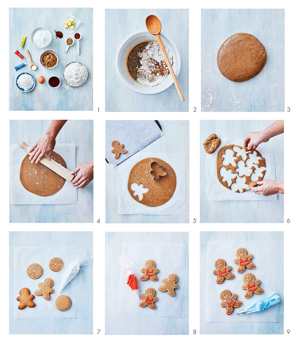 Baking gingerbread figurs