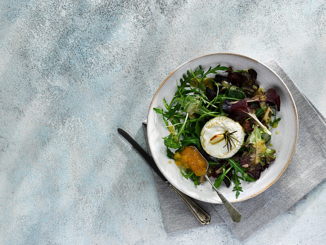 Little Sussex Baked Ewes Cheese on salad