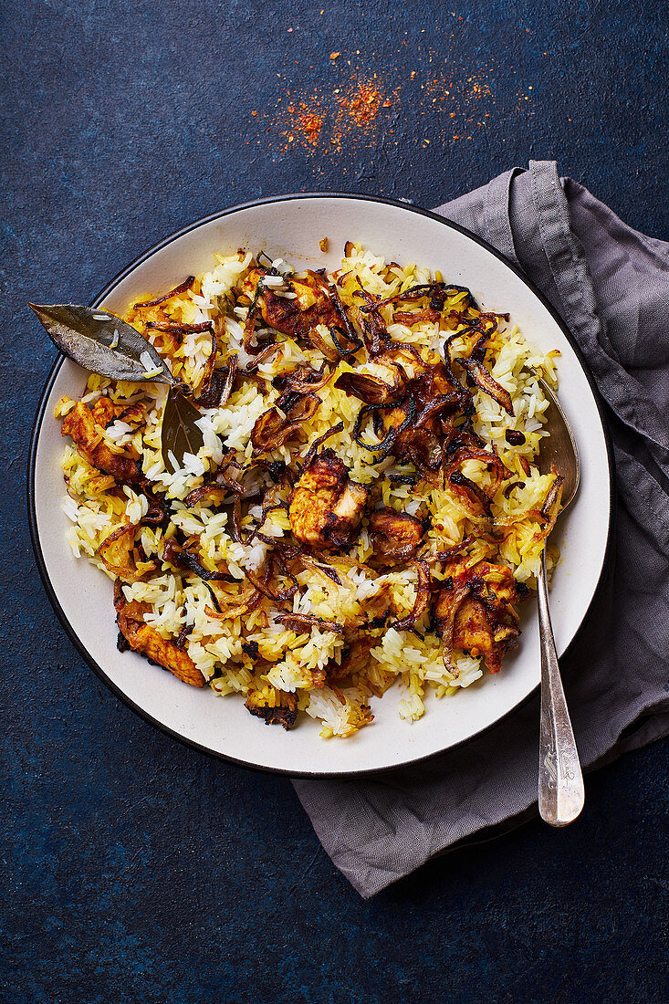 Hyderabadi Biryani with chicken (rice dish, India)