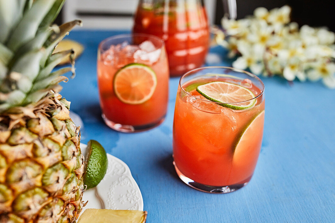 Pineapple hibiscus mocktail