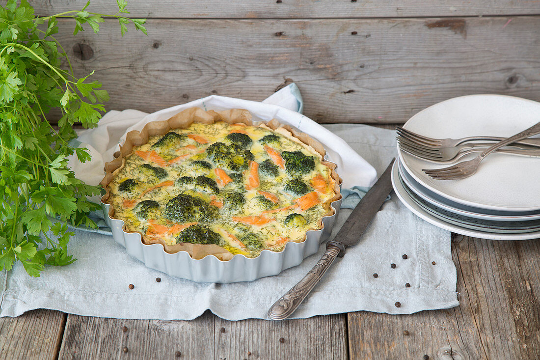 Brokkoli-Lachs-Quiche