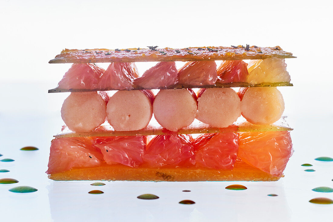 Mille Feuille with grapefruit