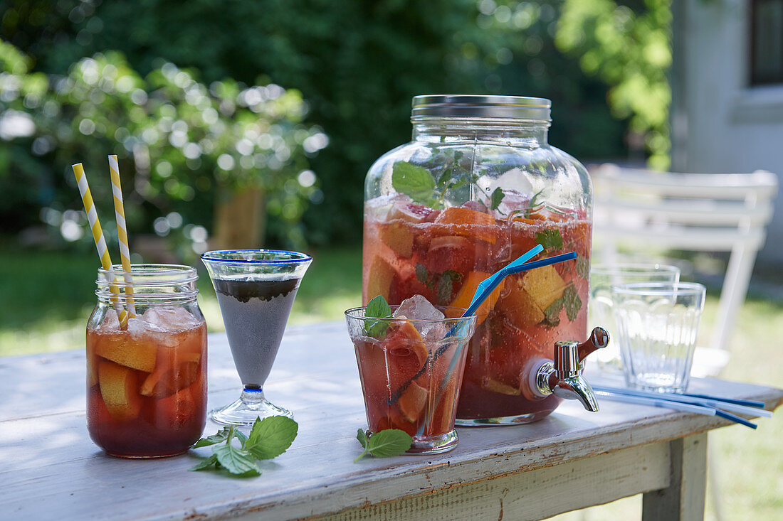 Fruit punch on a garden table