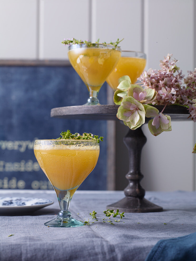 Apricot and thyme bellini