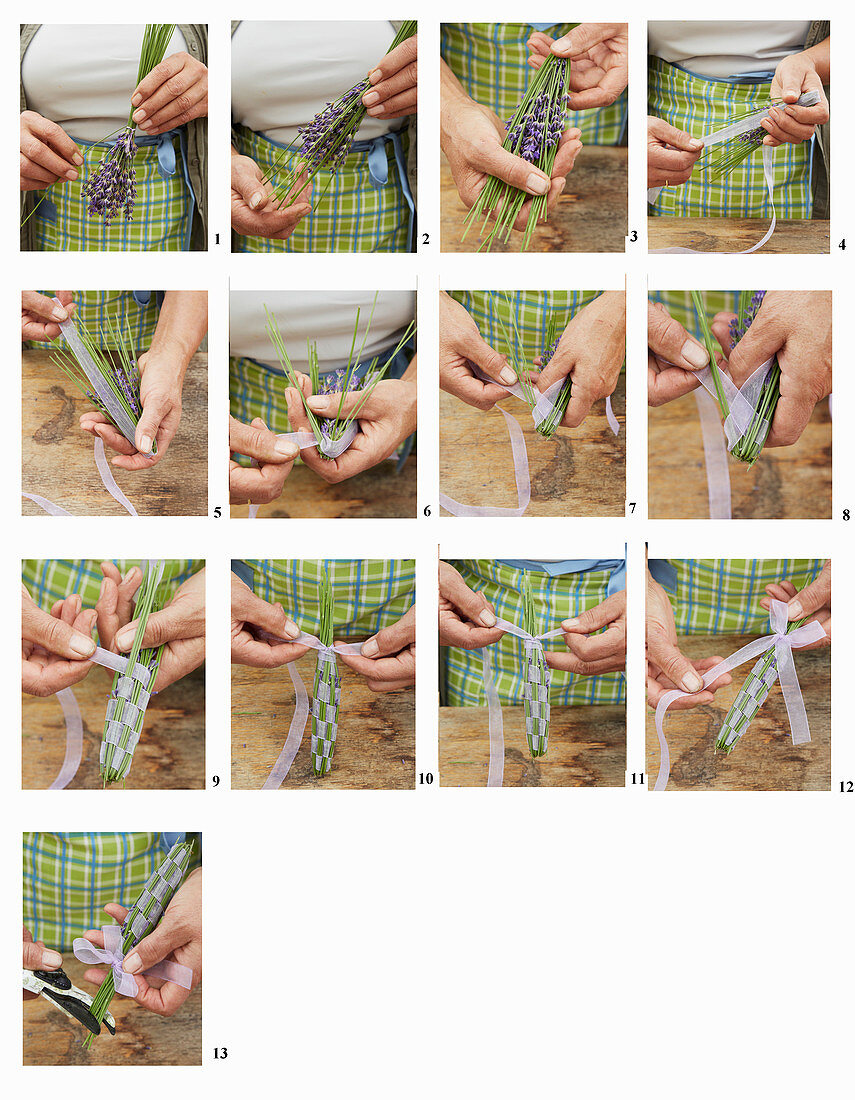 Instructions for making woven lavender wands